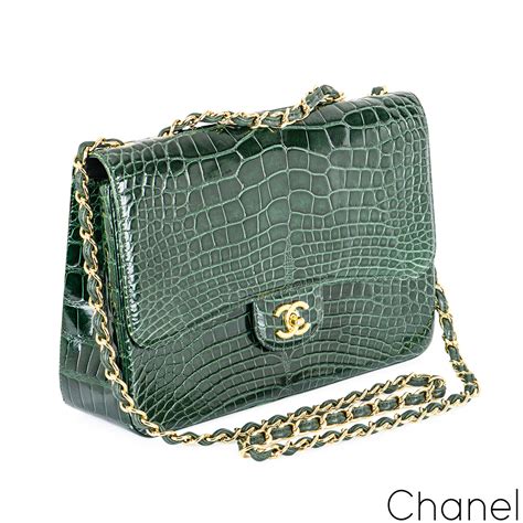chanel alligator classic flap bag